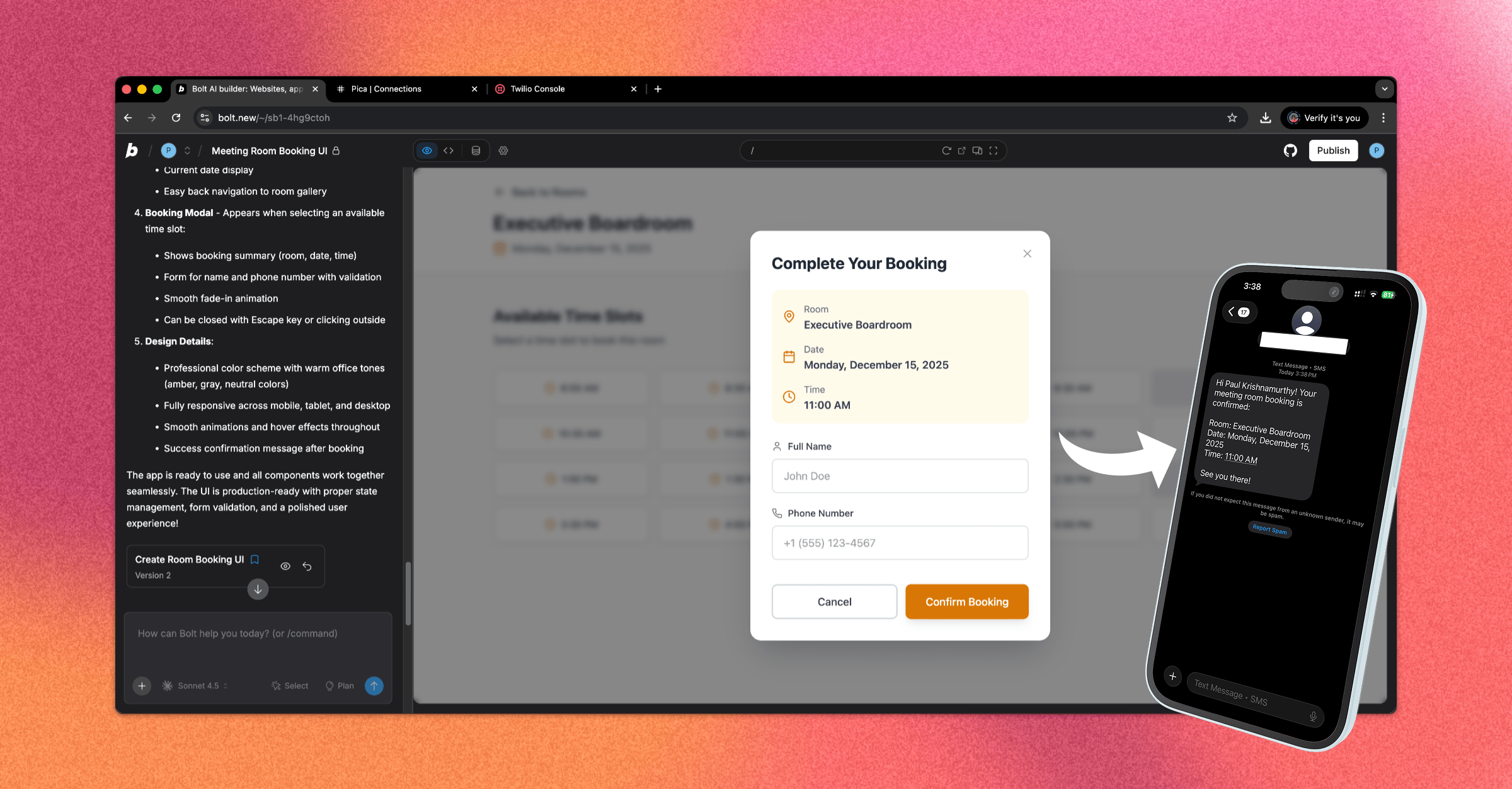 Building a Meeting Room Booking App with Twilio SMS